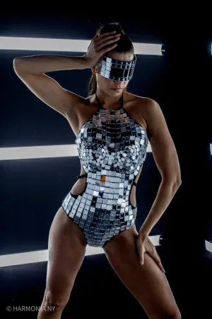 Machina Silver Mirrored Bodysuit