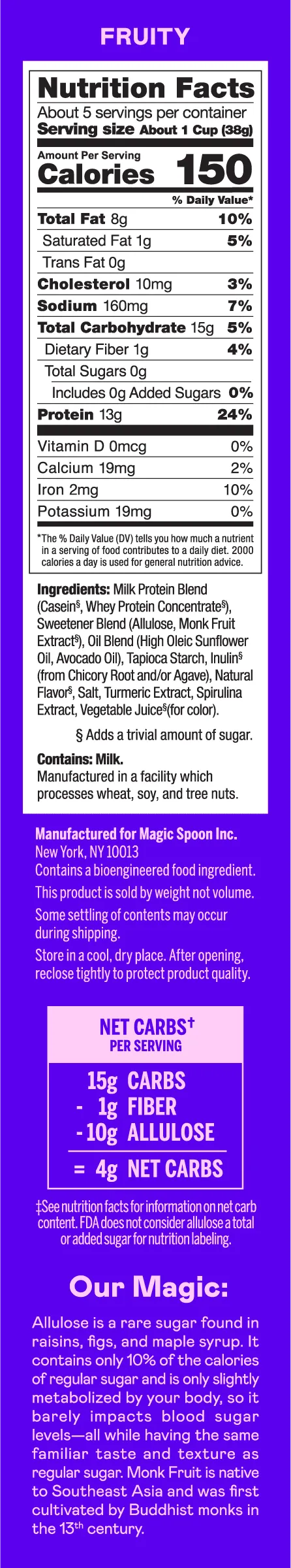 Magic Spoon Fruity Grain-Free Breakfast Cereal, 7 oz Box