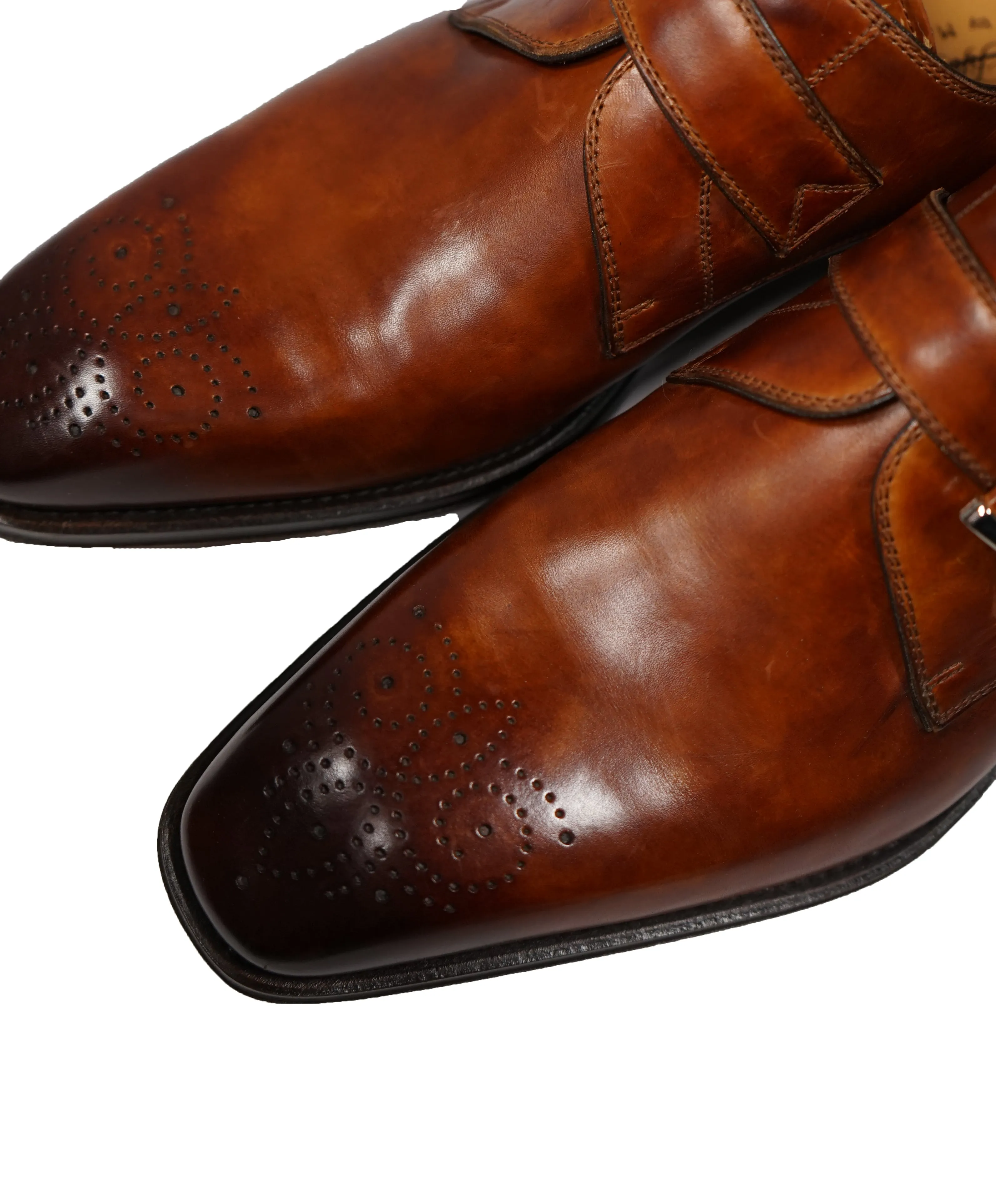 MAGNANNI For SAKS FIFTH AVENUE- Brown Single Monk Strap Loafers - 9