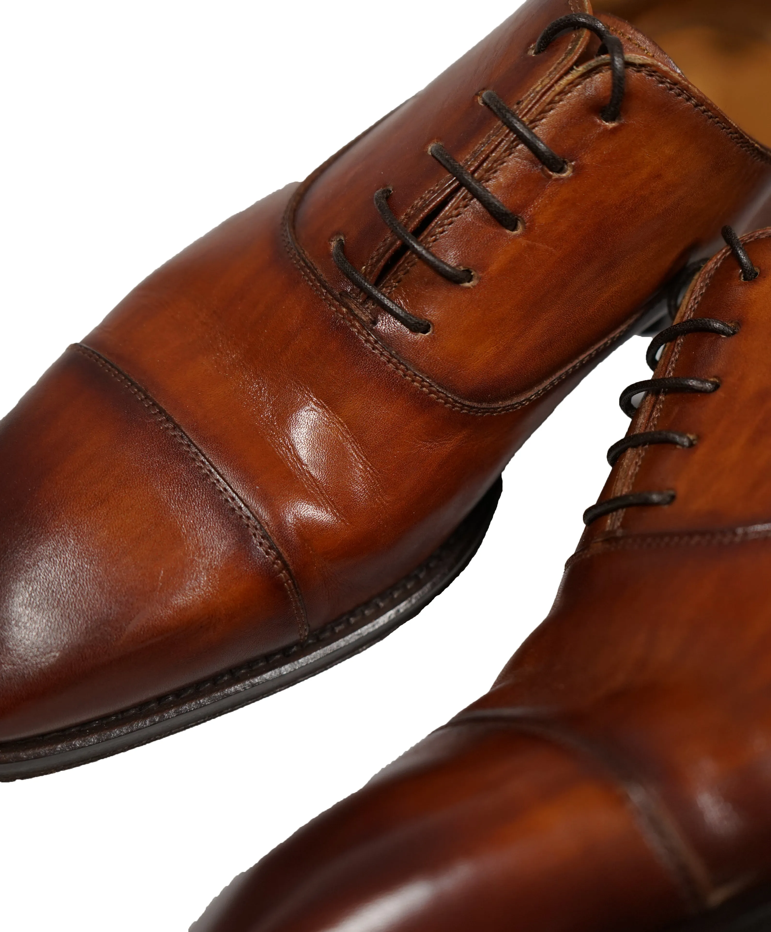 MAGNANNI - Hand Patina Cap Toe Oxfords Brown - 7.5