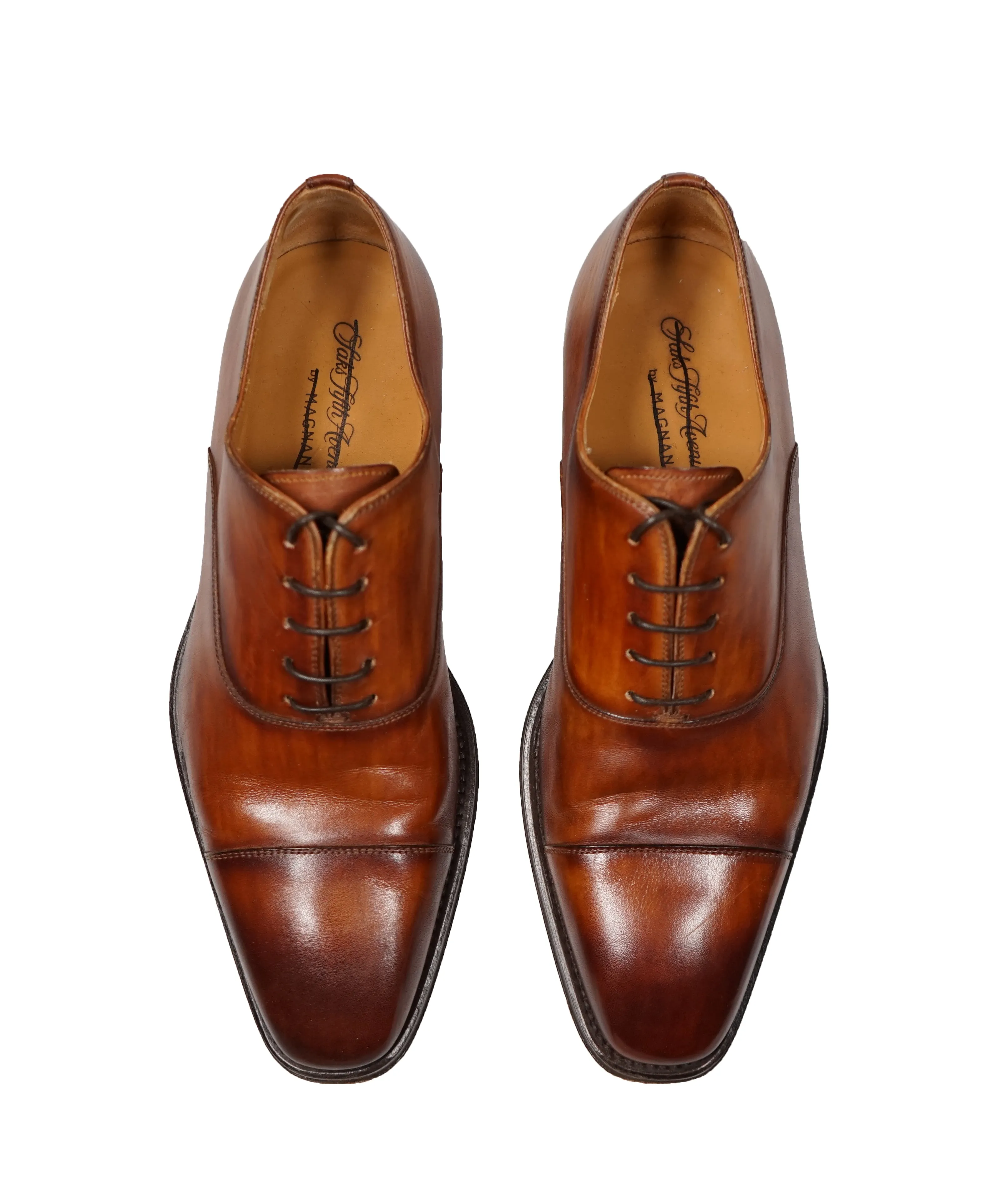 MAGNANNI - Hand Patina Cap Toe Oxfords Brown - 7.5