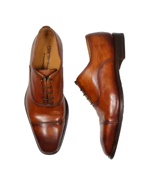 MAGNANNI - Hand Patina Cap Toe Oxfords Brown - 7.5