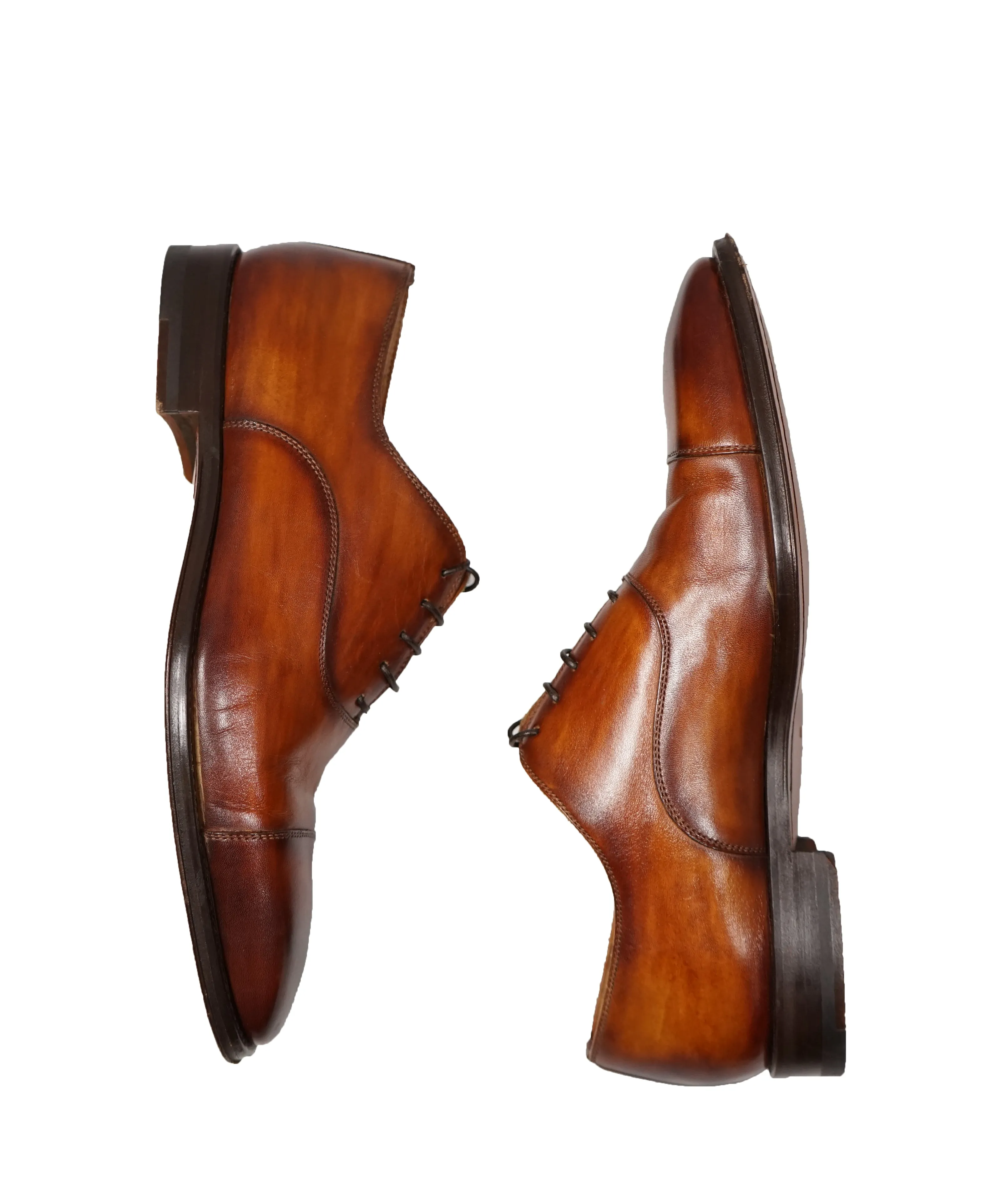 MAGNANNI - Hand Patina Cap Toe Oxfords Brown - 7.5