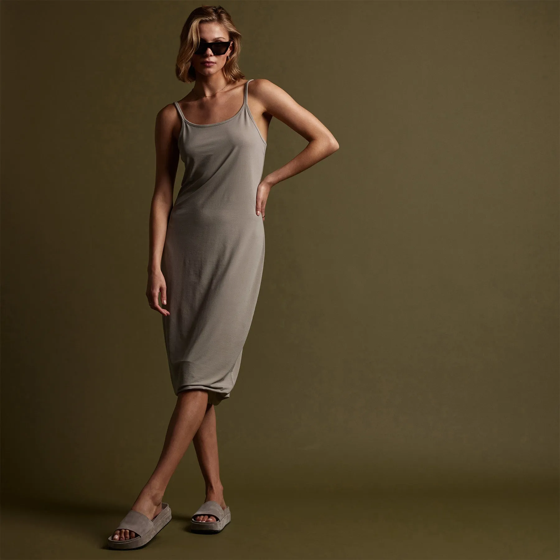 Matte Jersey Tank Dress - Mineral