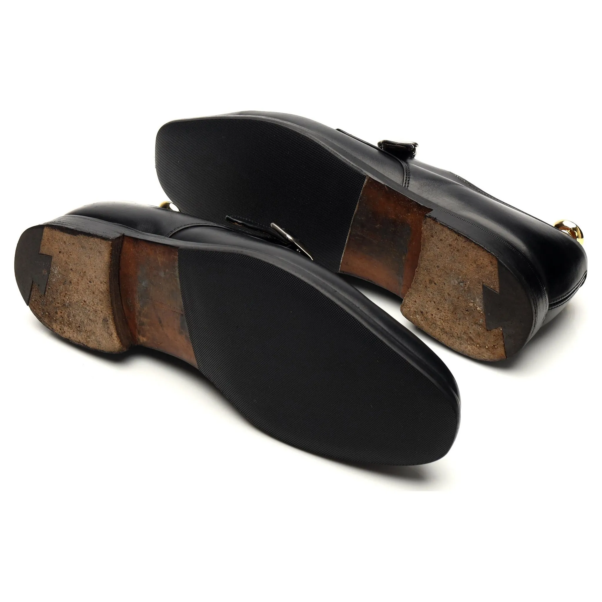 'Mayfair' Black Leather Monk Strap UK 9