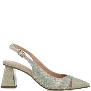 Menbur Gold Sparkly Sling Back Shoes