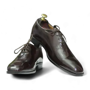 Men's Classic Brown Patent Leather Monk Strap Shoes | Formal & Elegant