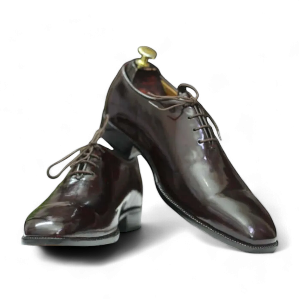 Men's Classic Brown Patent Leather Monk Strap Shoes | Formal & Elegant