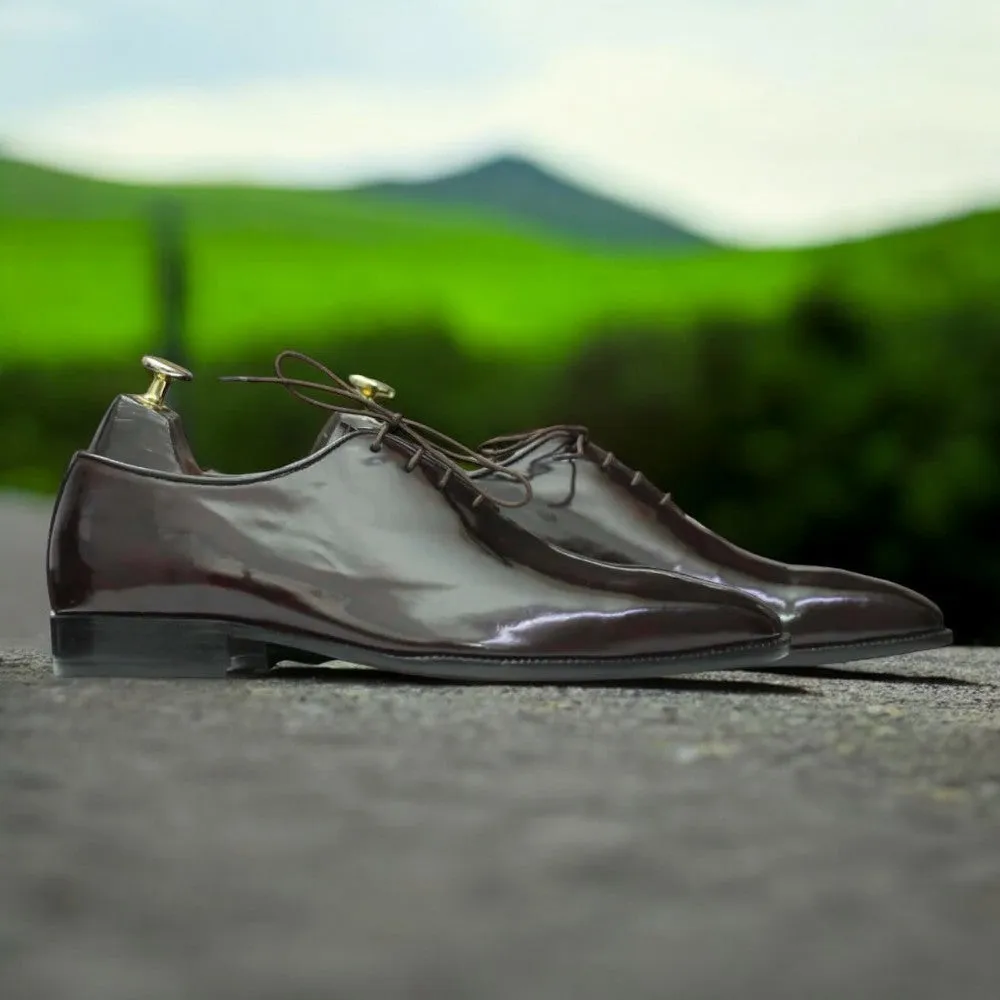 Men's Classic Brown Patent Leather Monk Strap Shoes | Formal & Elegant