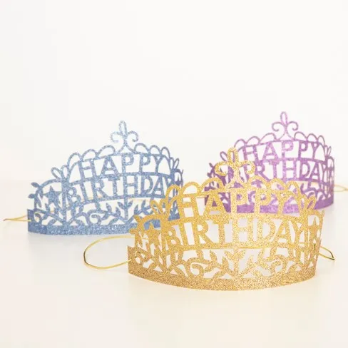 Meri Meri Happy Birthday Party Tiaras (Set of 8)