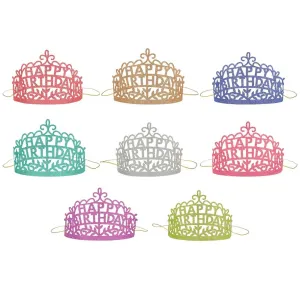 Meri Meri Happy Birthday Party Tiaras (Set of 8)