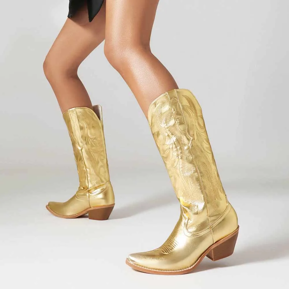 Metallic Cowboy Boots For Women