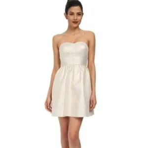 Metallic Strapless Cocktail Dress Aidan By Aidan Mattox Gold and Black