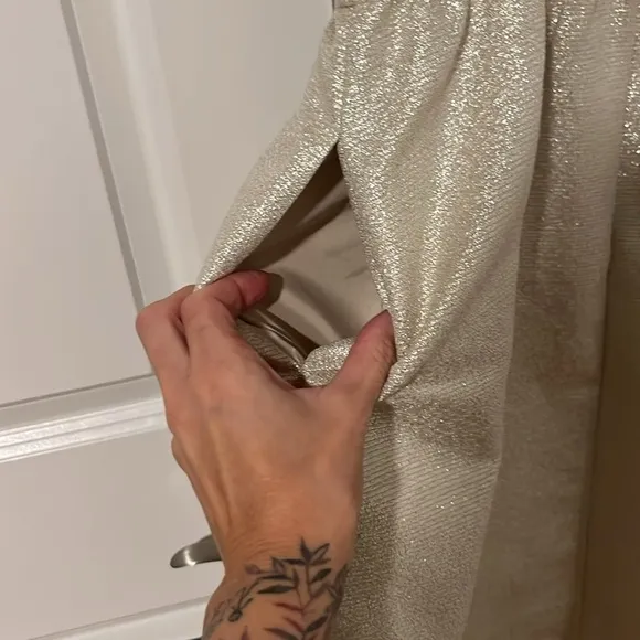 Metallic Strapless Cocktail Dress Aidan By Aidan Mattox Gold and Black
