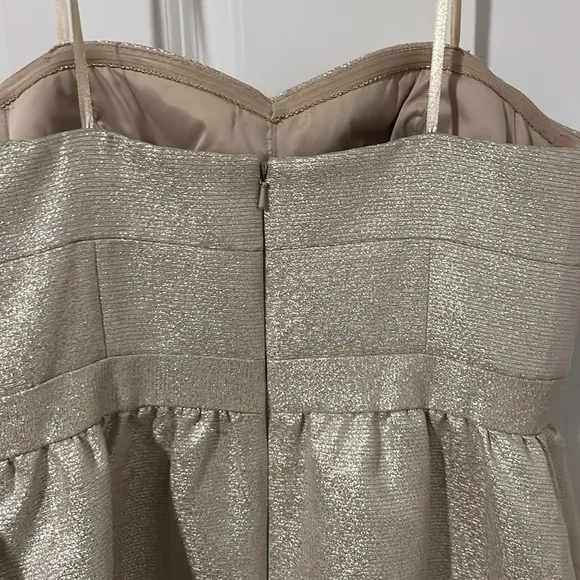 Metallic Strapless Cocktail Dress Aidan By Aidan Mattox Gold and Black