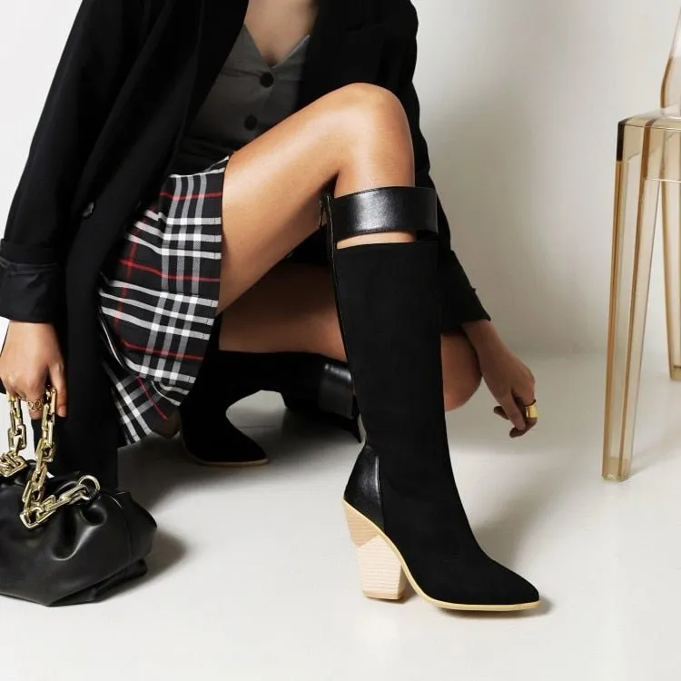 Mid-calf Boots Women Plus Size Elegant Shoes