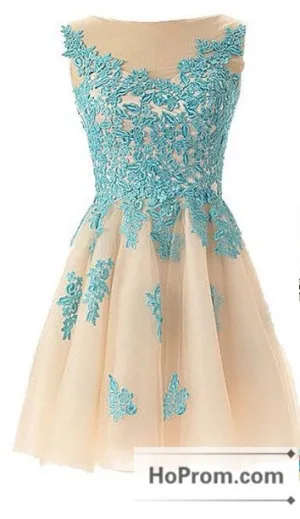 Mint Lace Sheer Short Prom Dresses Homecoming Dresses