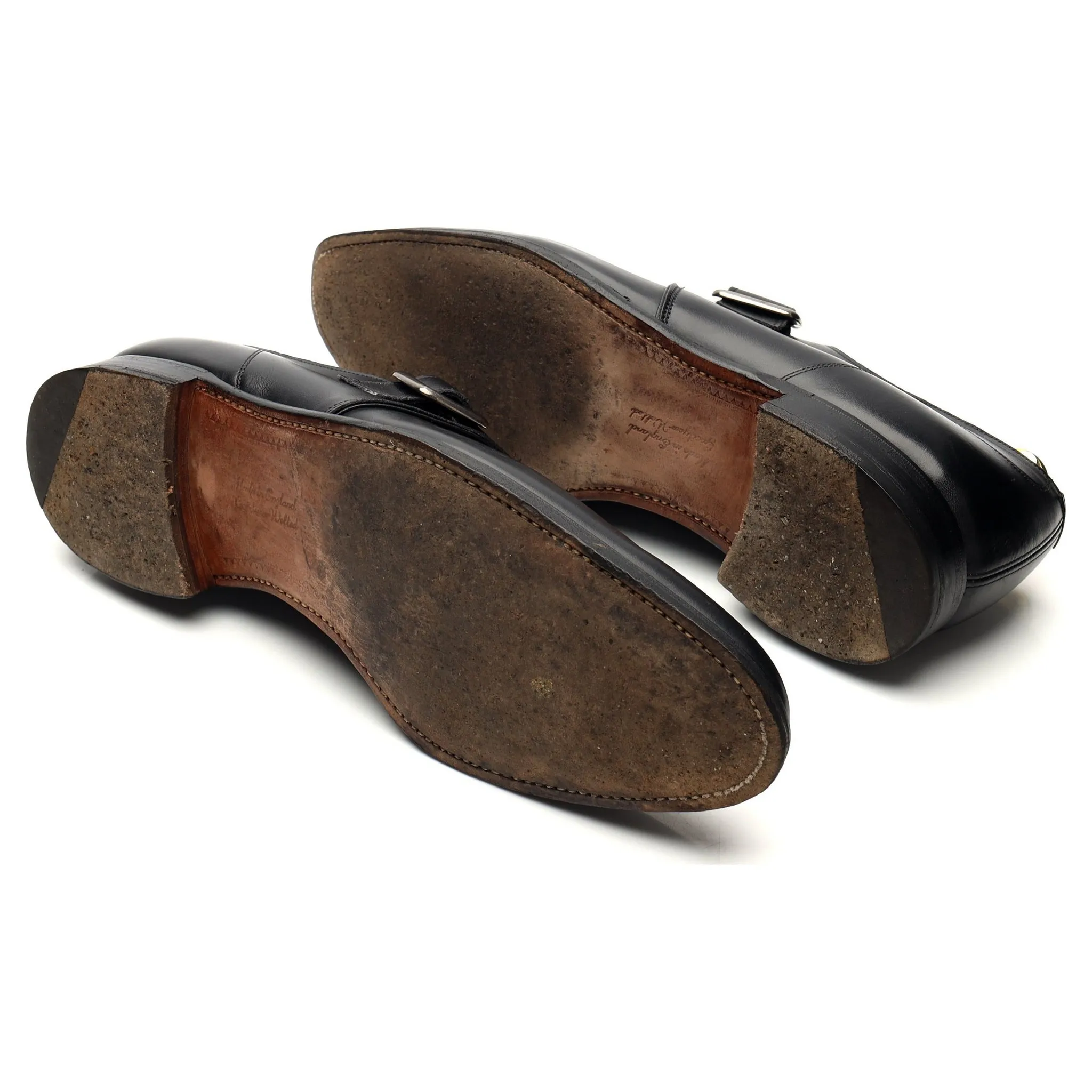 'Moorgate' Black Leather Monk Strap UK 11 F
