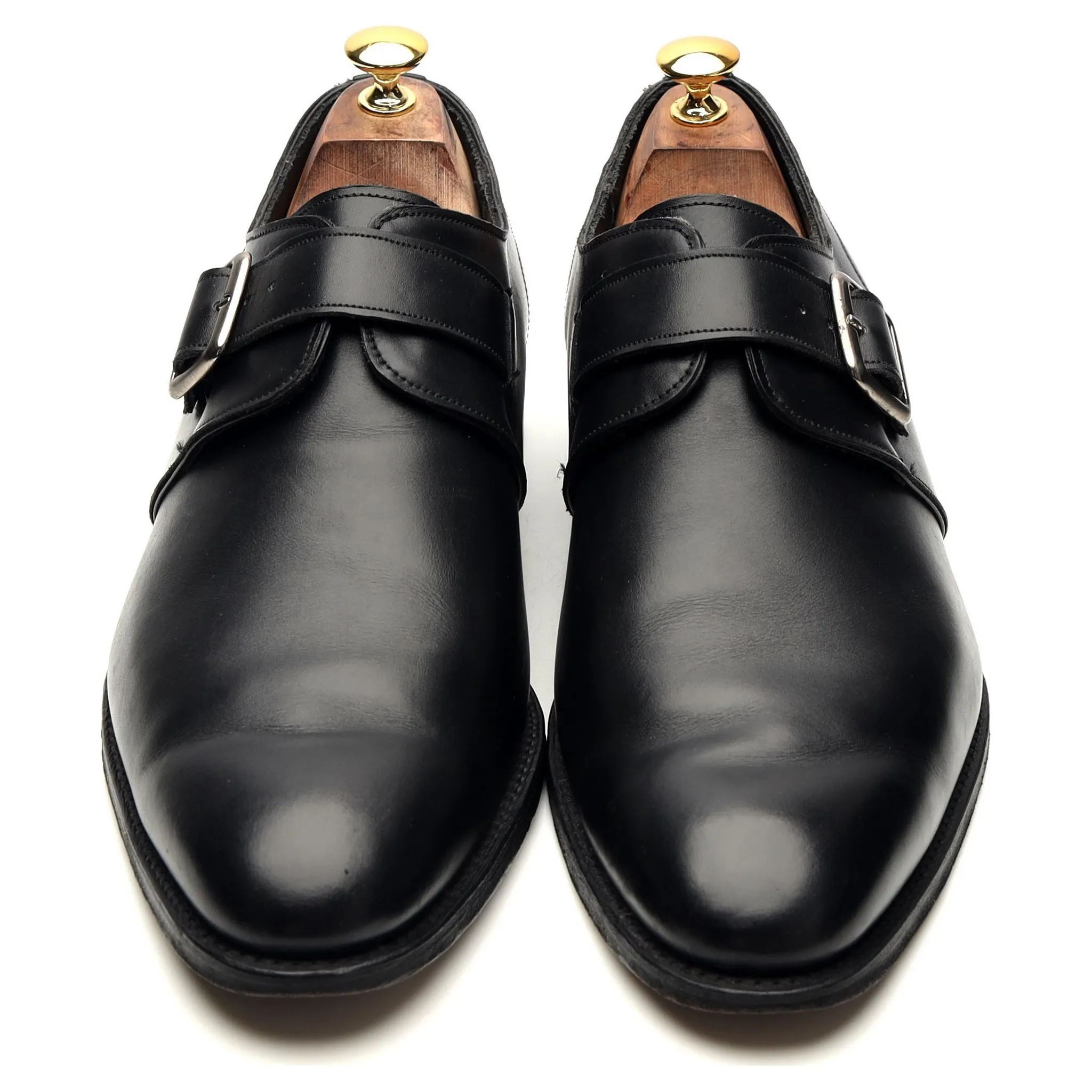 'Moorgate' Black Leather Monk Strap UK 11 F