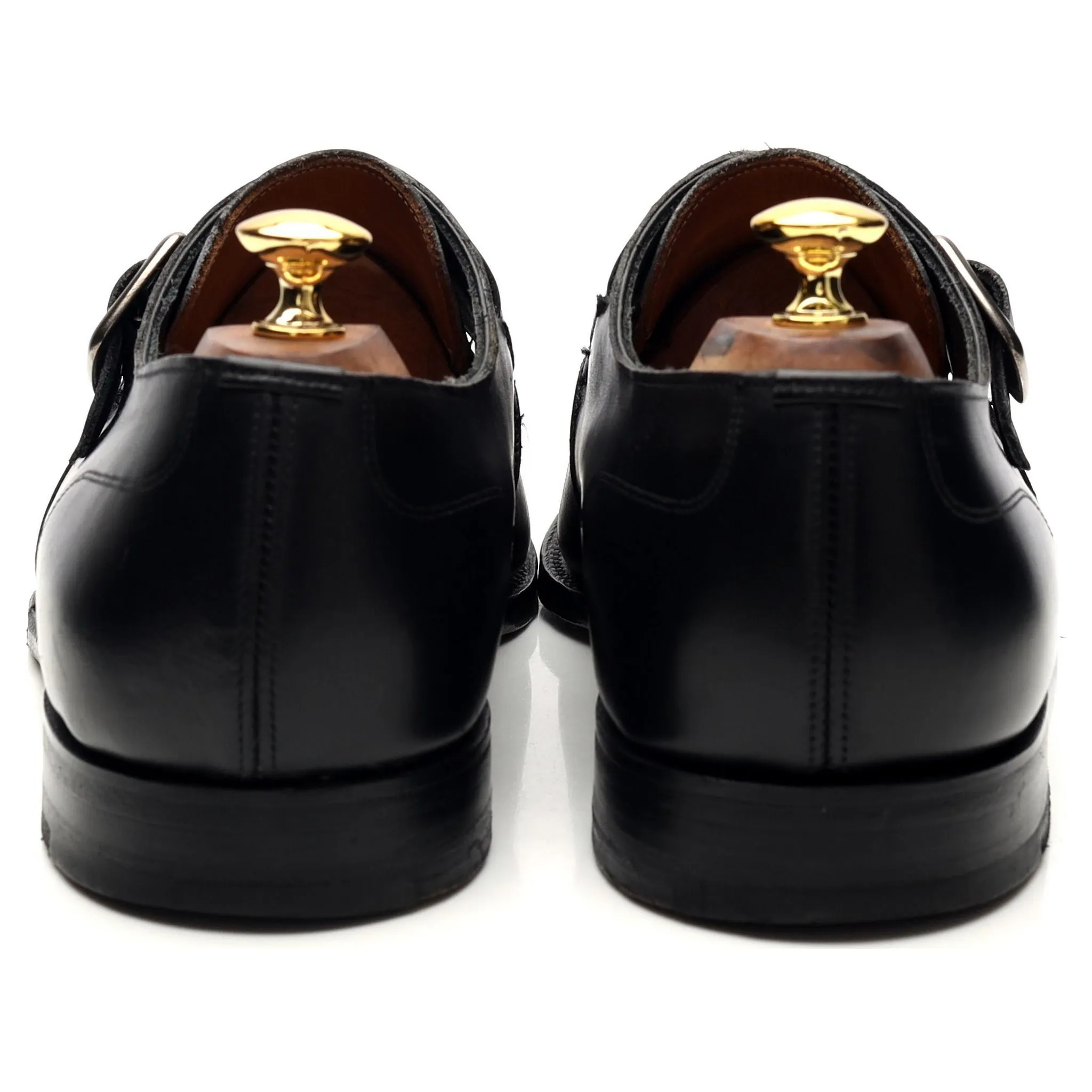 'Moorgate' Black Leather Monk Strap UK 11 F