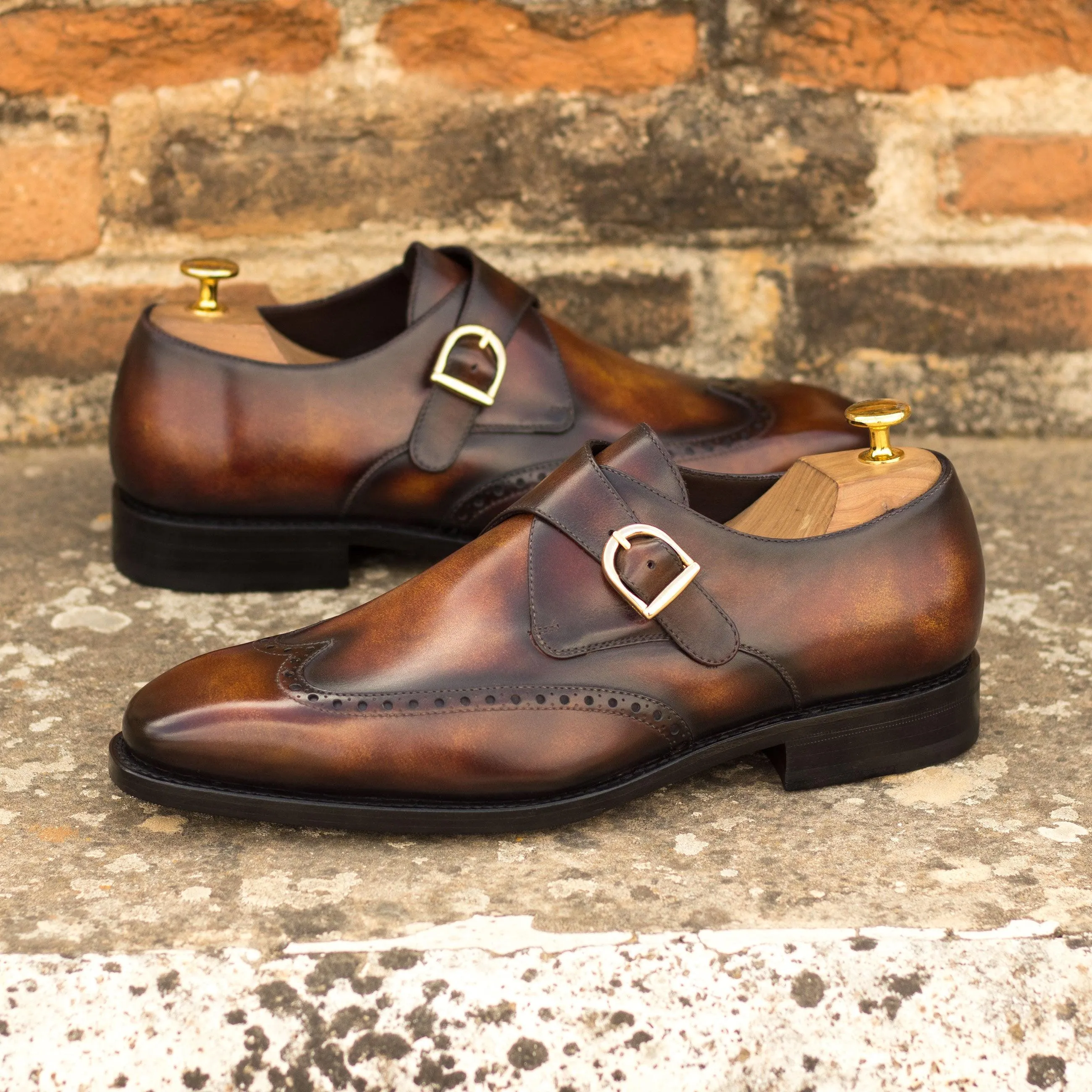 Museum Patina Single Monk Shoes