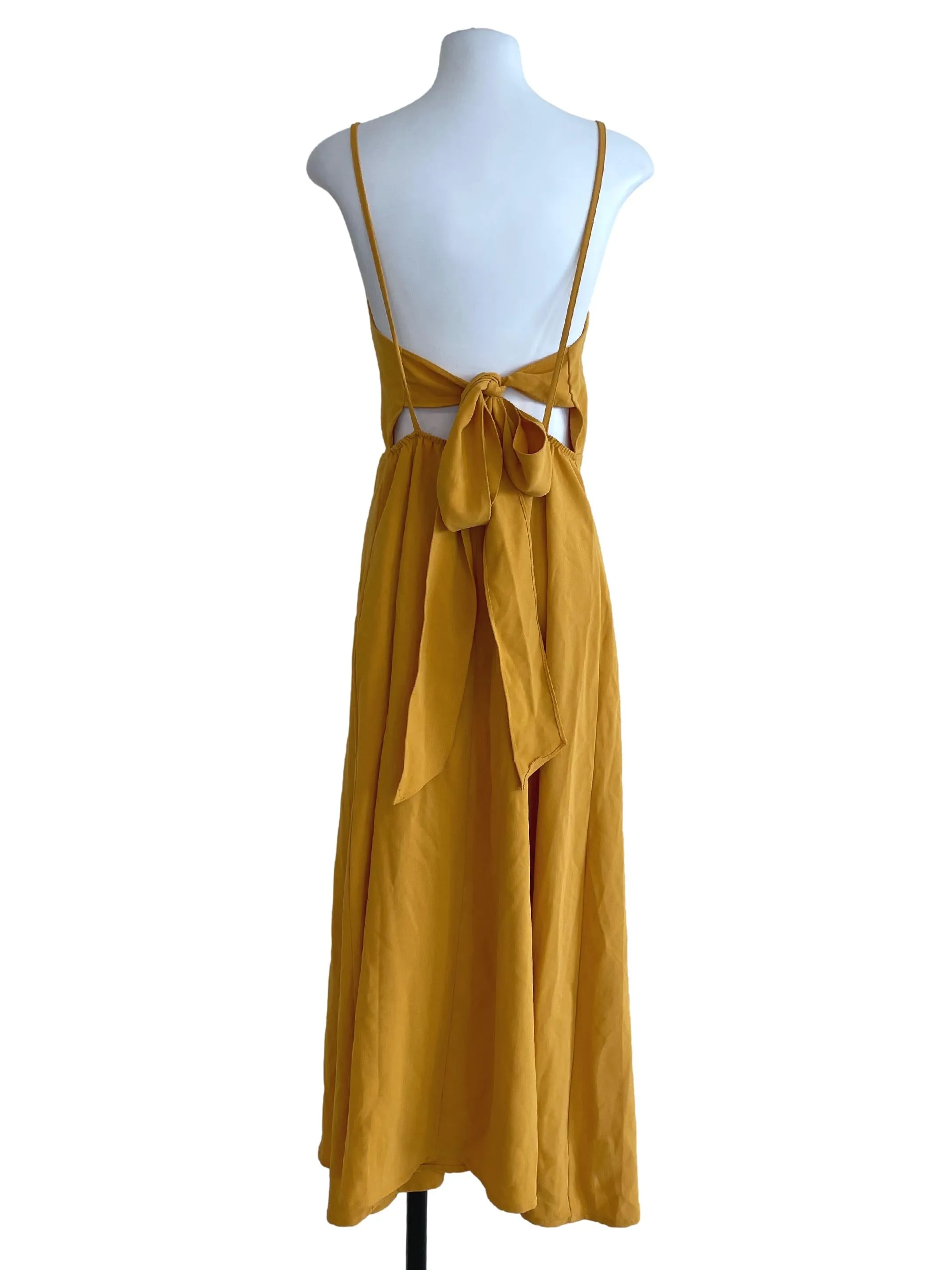 Mustard Yellow Tie Back Dress