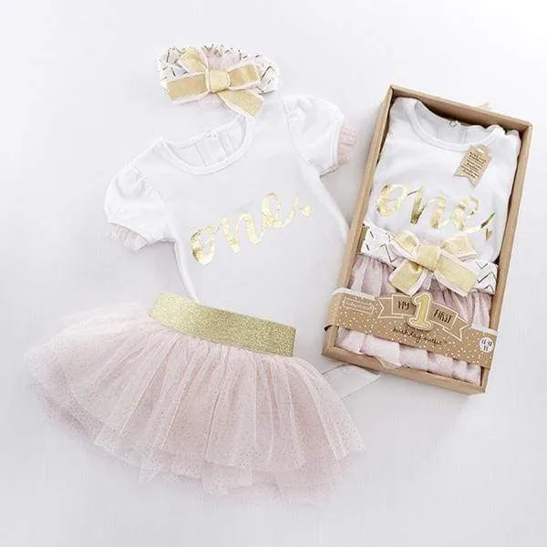 My First Birthday 3 Piece Tutu Outfit
