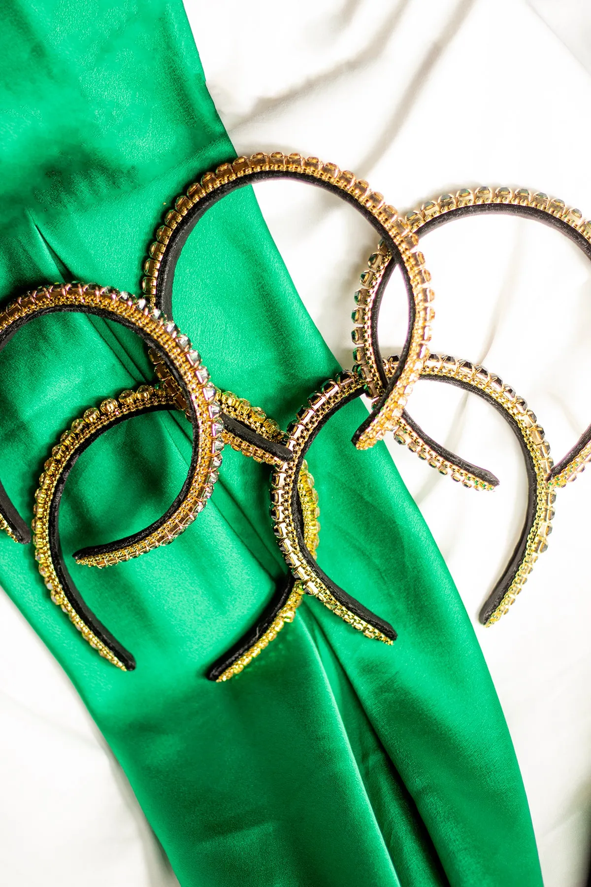 Narrow Gem Top Square Diamante Headband
