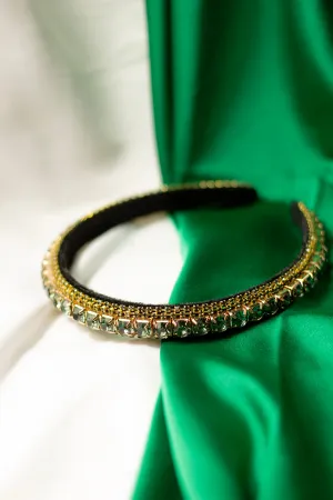 Narrow Gem Top Square Diamante Headband