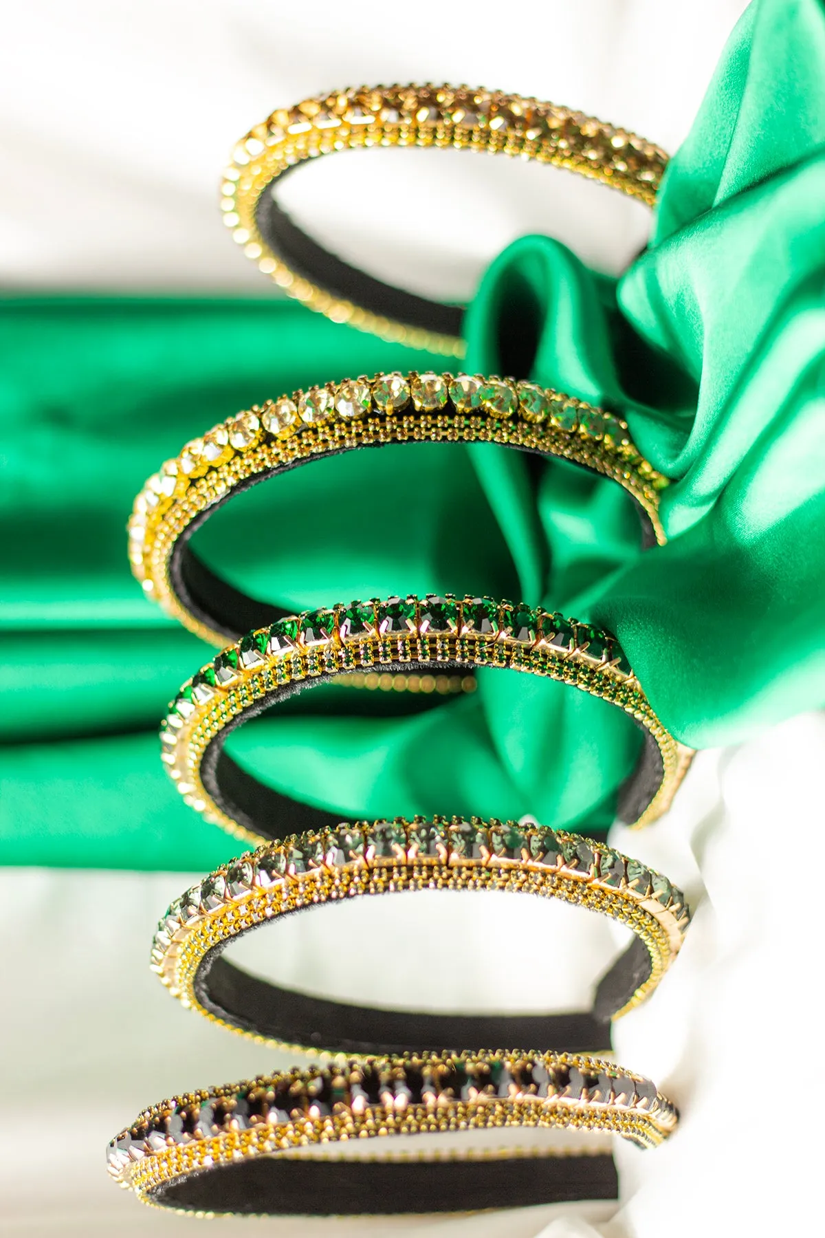 Narrow Gem Top Square Diamante Headband