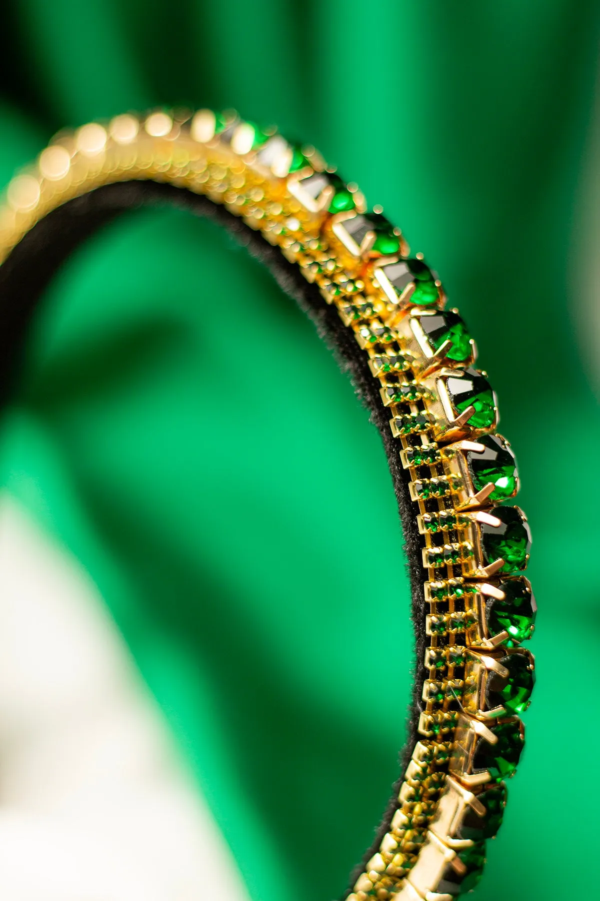 Narrow Gem Top Square Diamante Headband