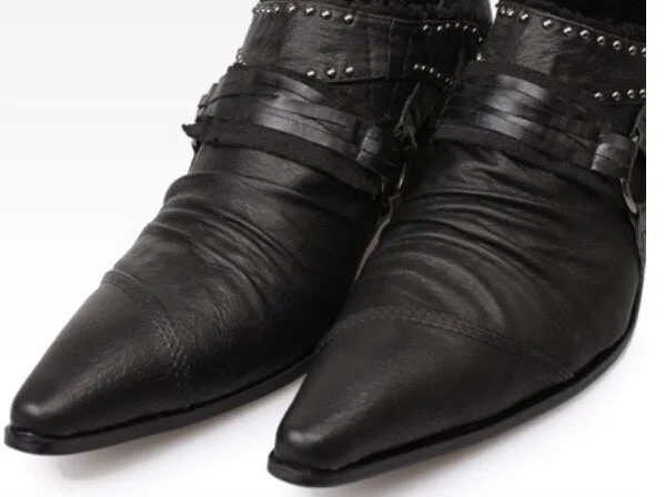 ntparker-Japanese Style pointed toe shoes high-heeled Man's Leather Shoes, Wedding/Stage/Business Shoes for Man