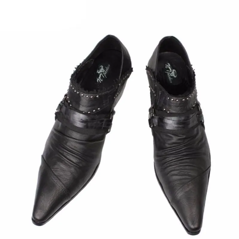 ntparker-Japanese Style pointed toe shoes high-heeled Man's Leather Shoes, Wedding/Stage/Business Shoes for Man