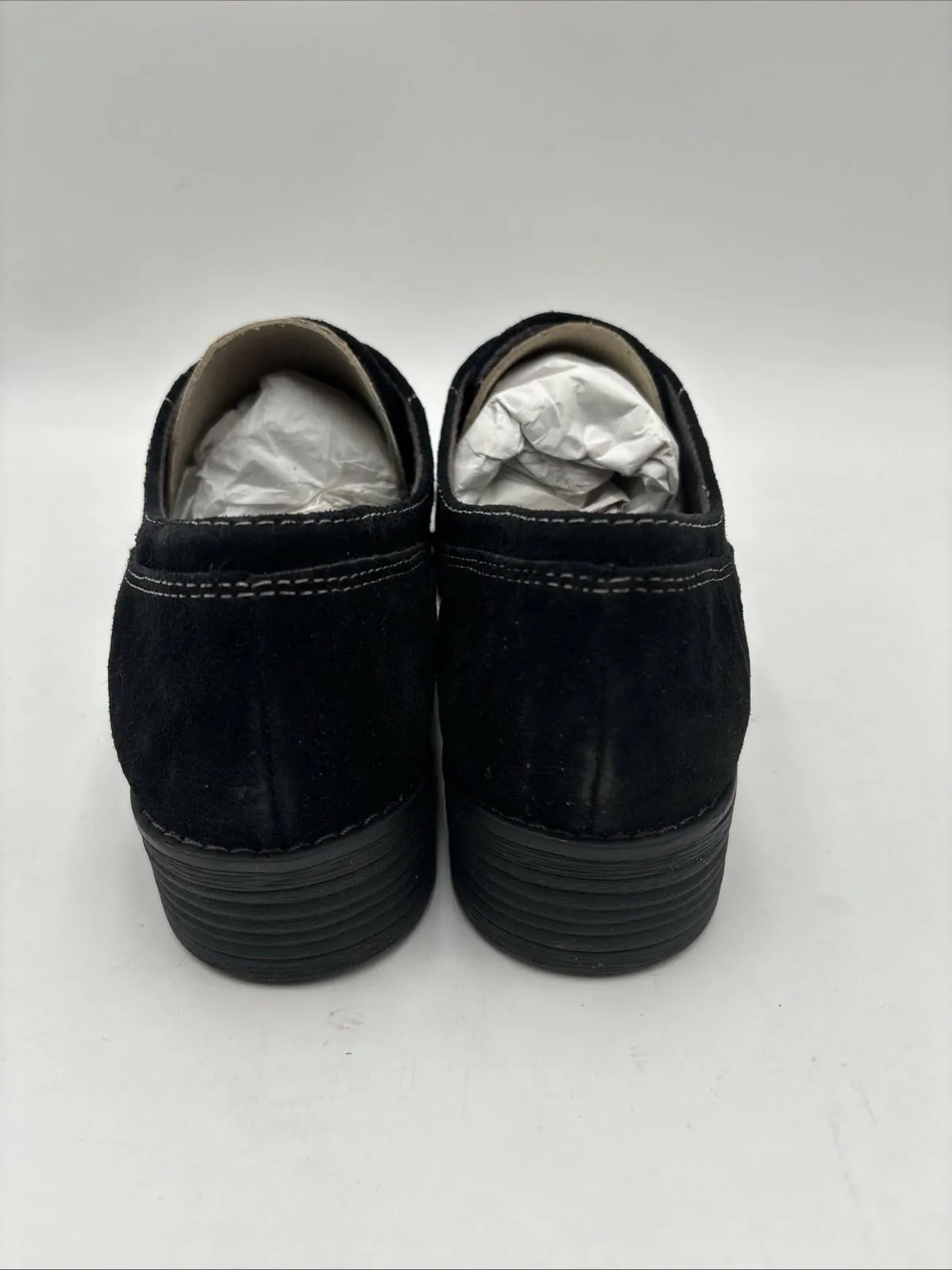 NWOB EuroSoft Tanya Women's Laceless Suede Oxfords Shoes Black Size 8M