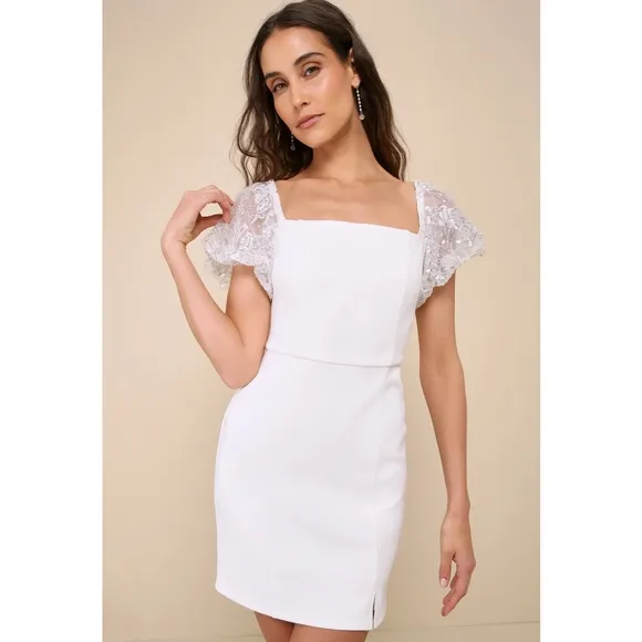 NWOT Lulu’s Sparkly Charisma Sequin Off-the-Shoulder Mini Dress Extra Large