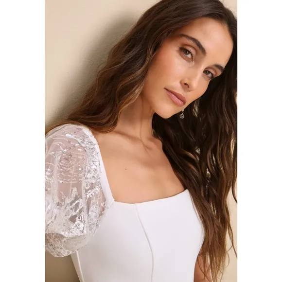 NWOT Lulu’s Sparkly Charisma Sequin Off-the-Shoulder Mini Dress Extra Large
