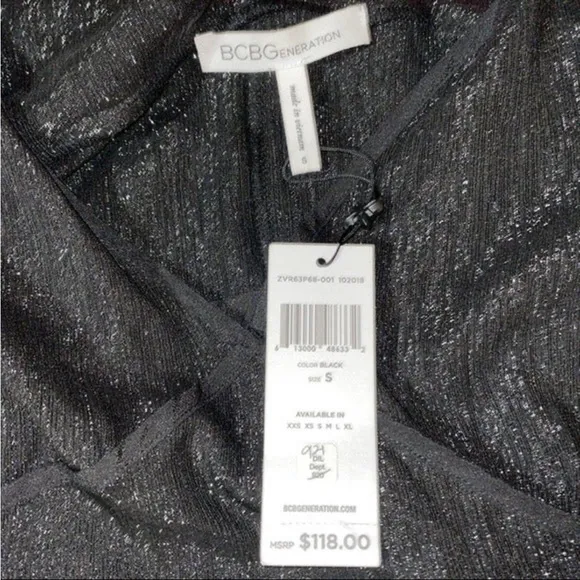 NWT {BCBGeneration} Black Sparkle Dress Size Small‎