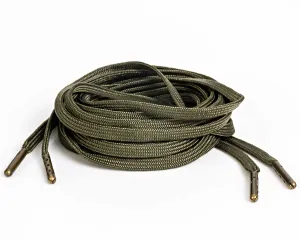 OD Green Flat Shoelaces  Steel Tip