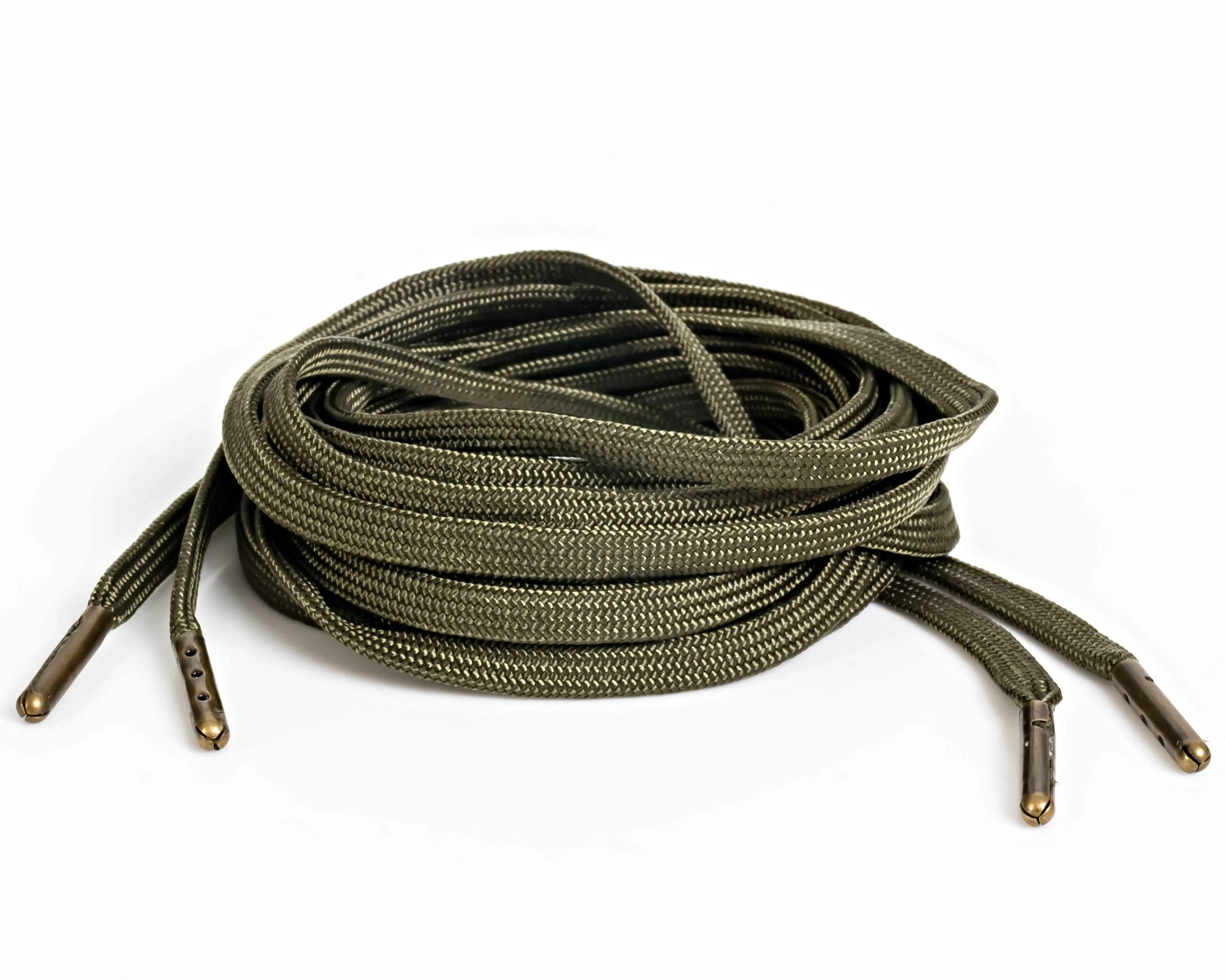 OD Green Flat Shoelaces  Steel Tip
