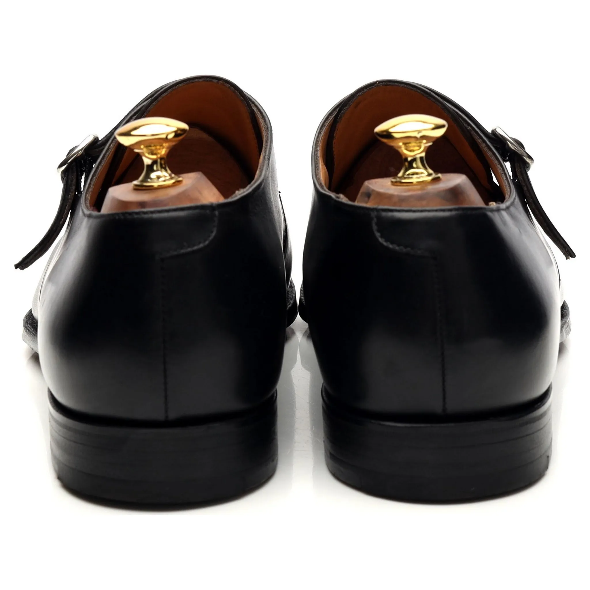 'Orford' Black Leather Monk Strap UK 11 F