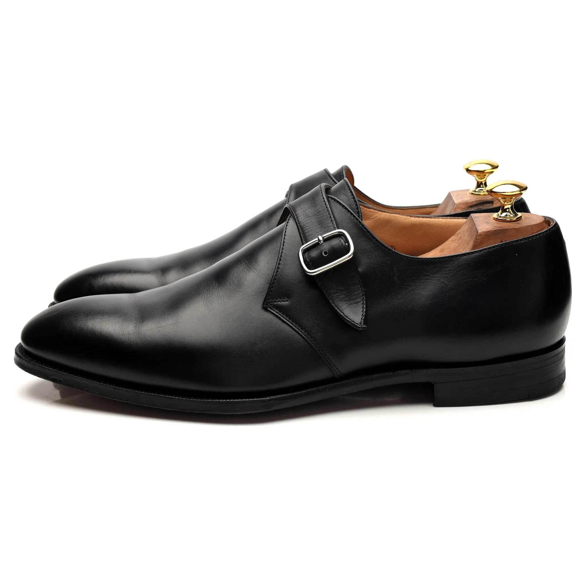 'Orford' Black Leather Monk Strap UK 11 F