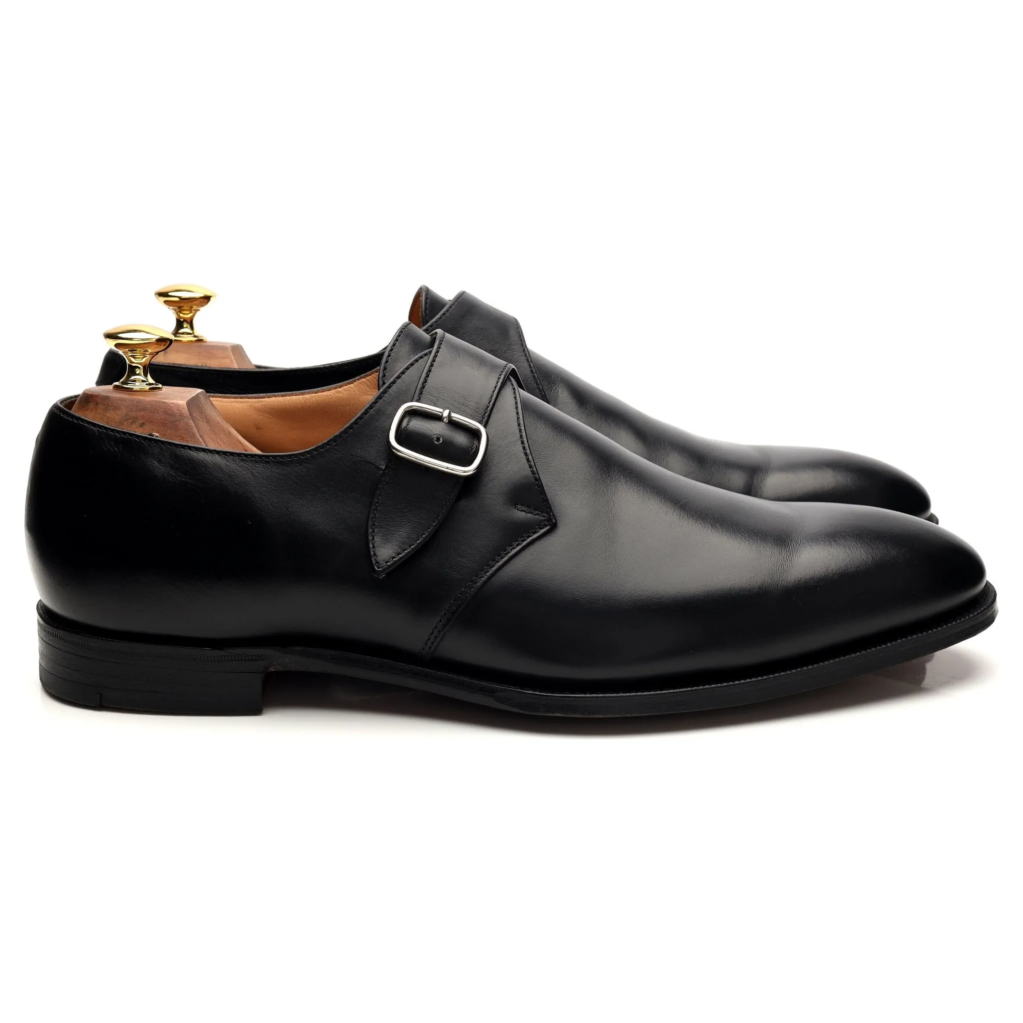 'Orford' Black Leather Monk Strap UK 11 F