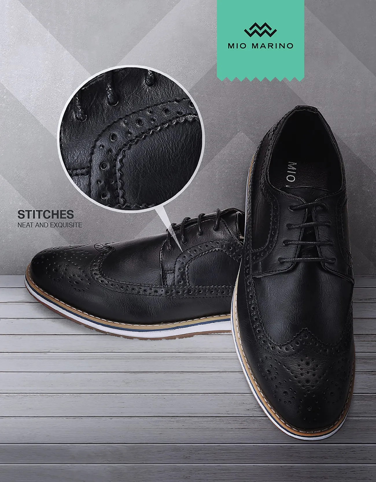 Ornate Wingtip Casual Oxford Shoes