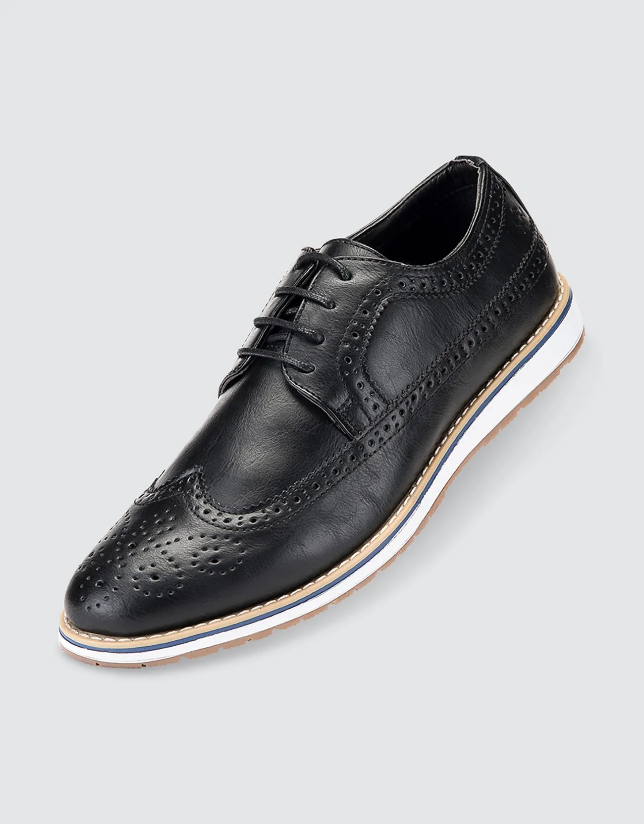 Ornate Wingtip Casual Oxford Shoes