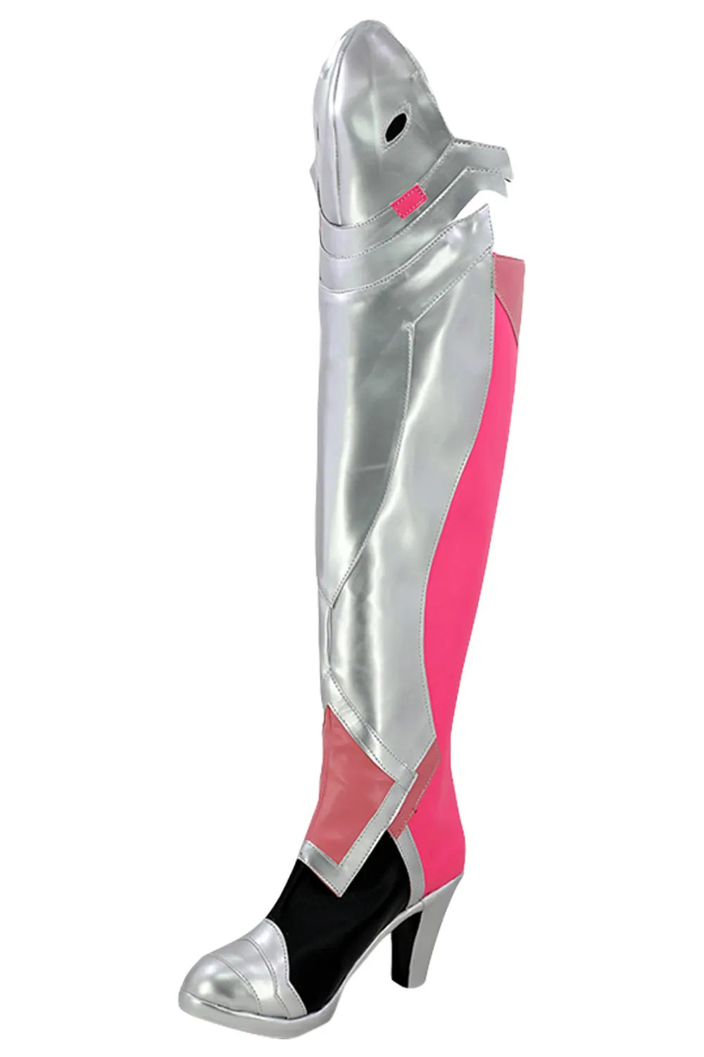 OW Pink Mercy Charity Skin Mercy Angela Ziegler Pink Silver Shoes Cosplay Boots