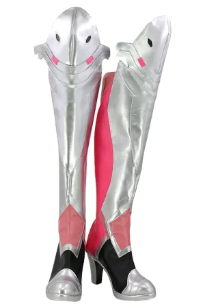 OW Pink Mercy Charity Skin Mercy Angela Ziegler Pink Silver Shoes Cosplay Boots