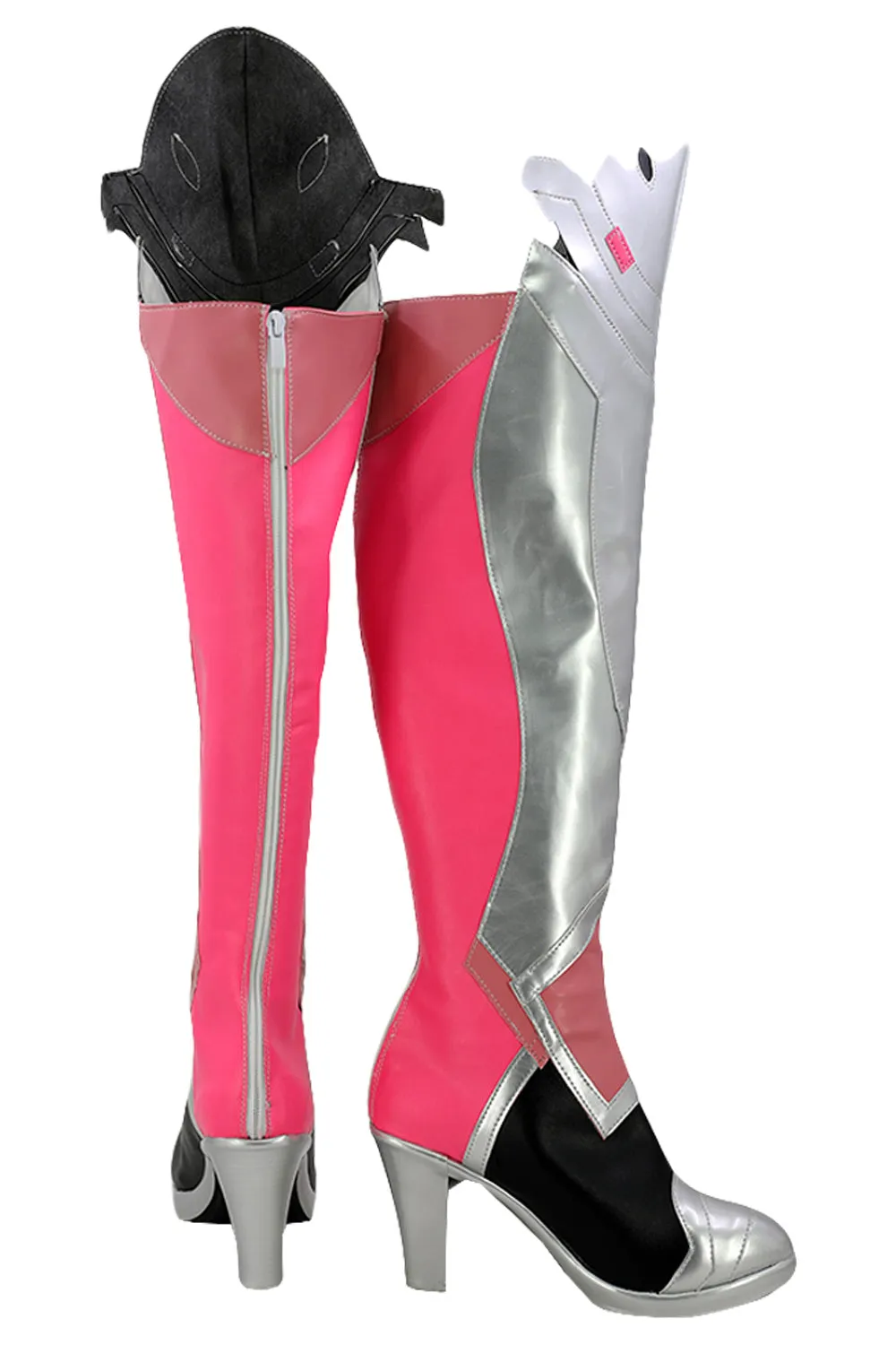 OW Pink Mercy Charity Skin Mercy Angela Ziegler Pink Silver Shoes Cosplay Boots