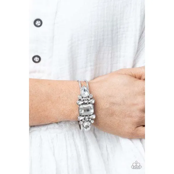 Paparazzi Call Me Old-Fashioned – White Rhinestone Bracelet