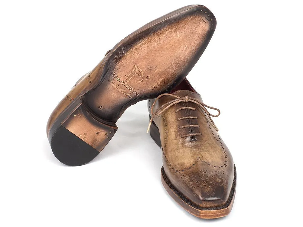 Paul Parkman Antique Olive Wingtip Oxfords