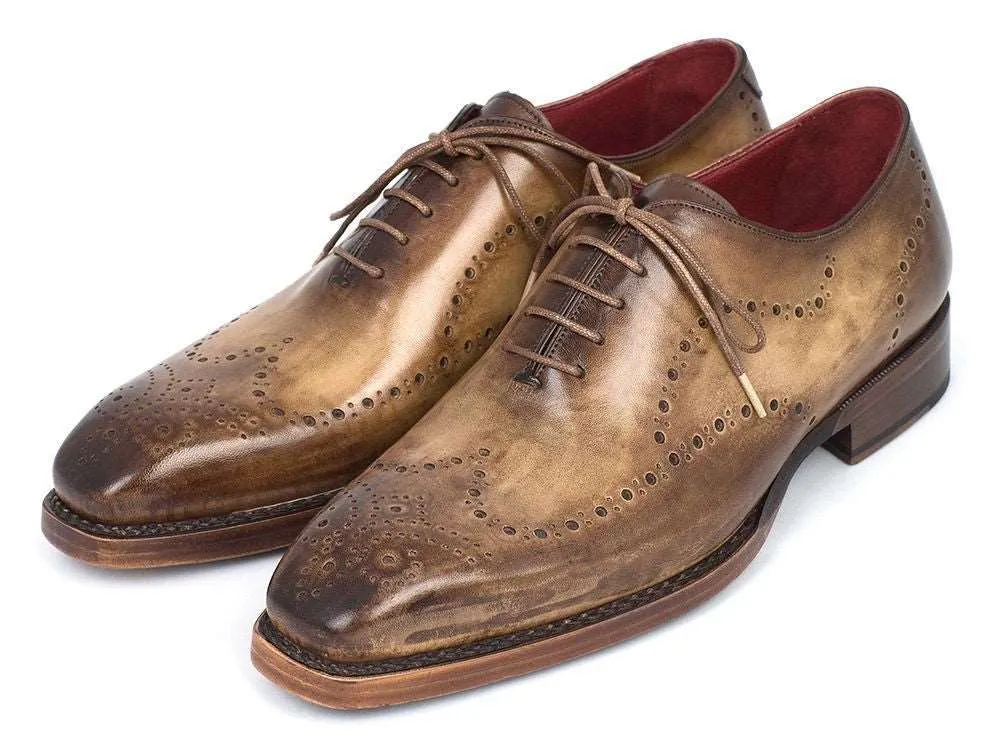 Paul Parkman Antique Olive Wingtip Oxfords